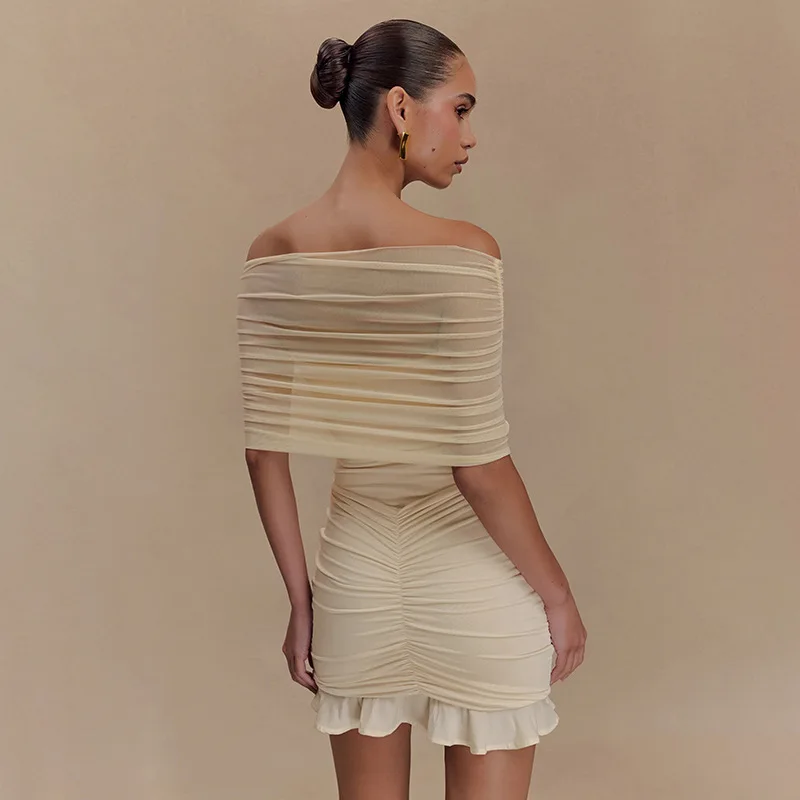 Pleated Ruffled Strapless Mini Prom Dress - Image 3