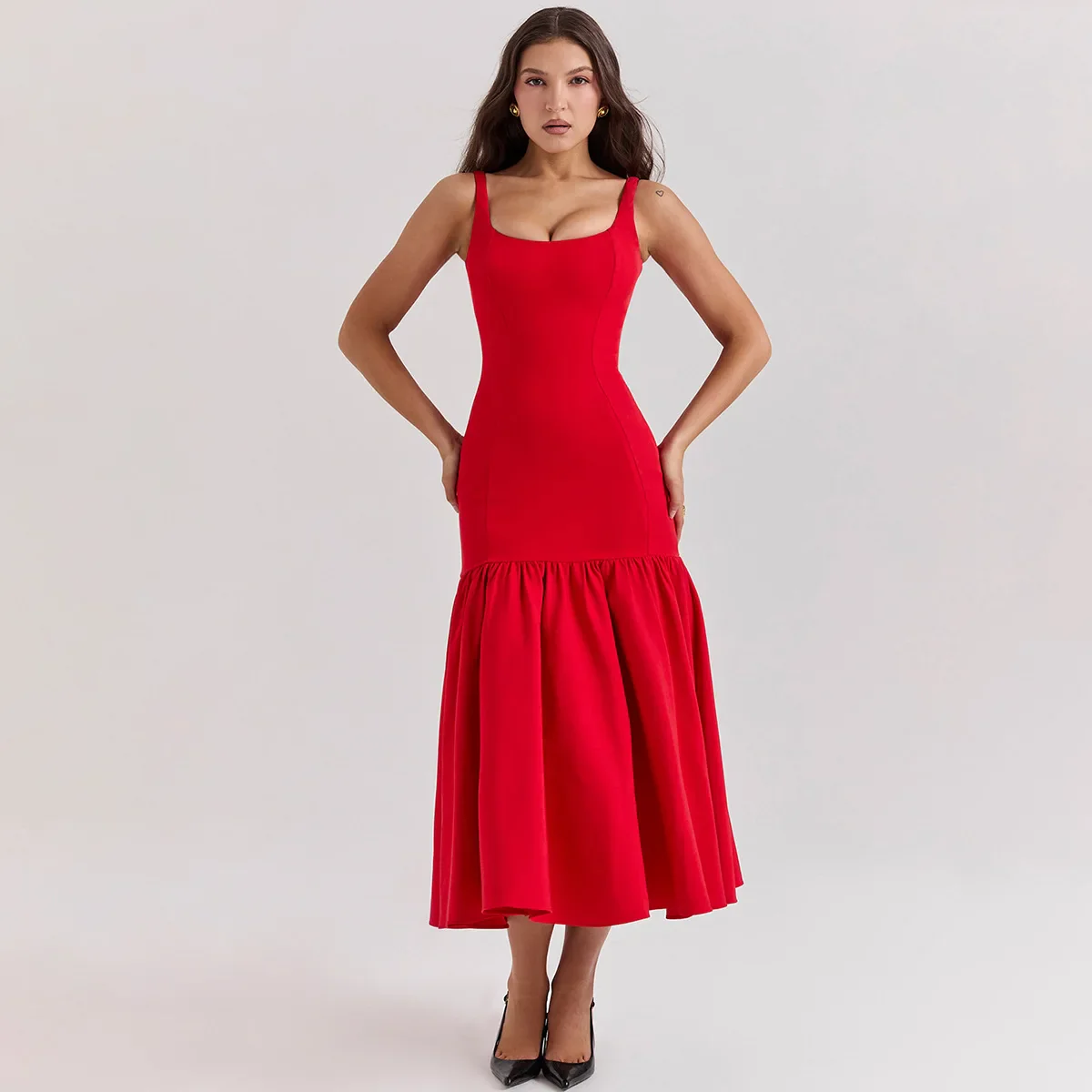 Plunge Splice Hip Wrap Maxi Dress - Image 7