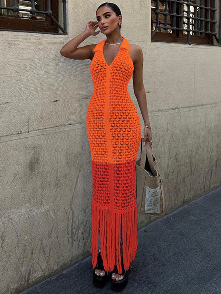 Plunge Splice Hip Wrap Maxi Dress - Image 4