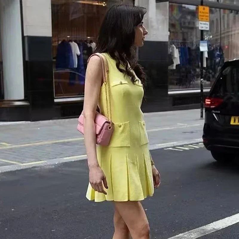 Pocket Knit Sleeveless Mini Dress - Image 5