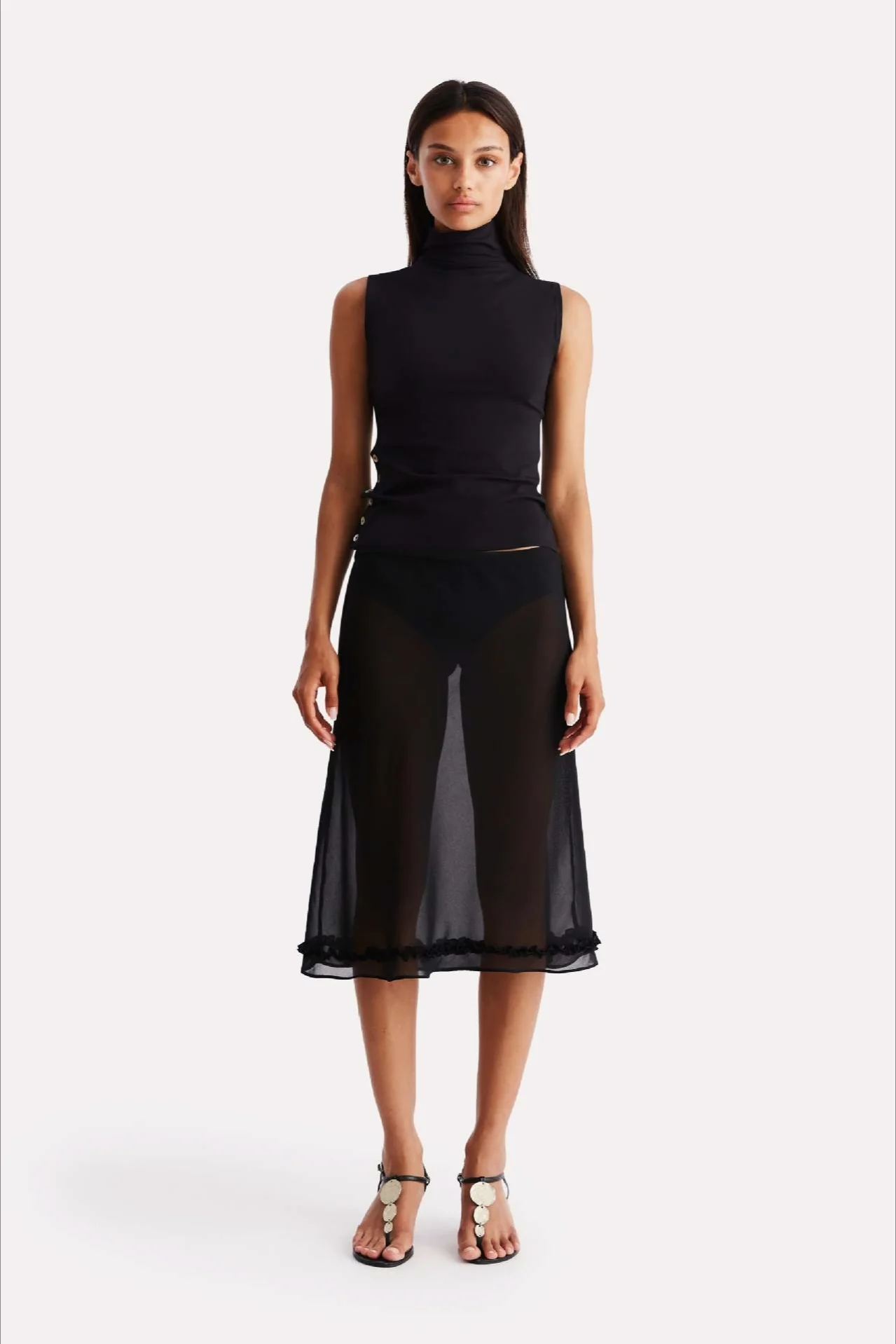 Polka Dot High Waist A-Line Skirt - Image 5