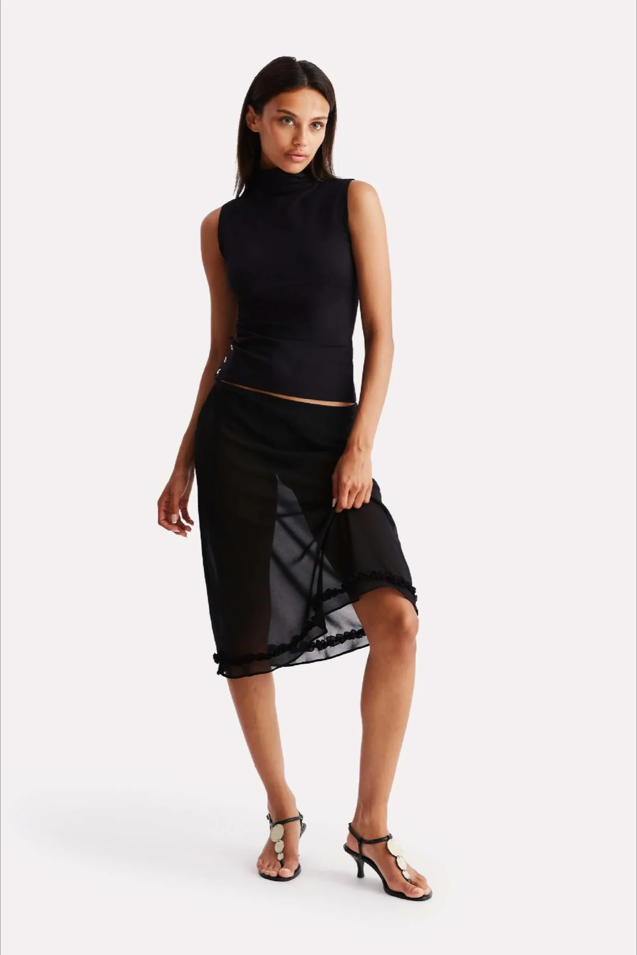 Polka Dot High Waist A-Line Skirt - Image 6