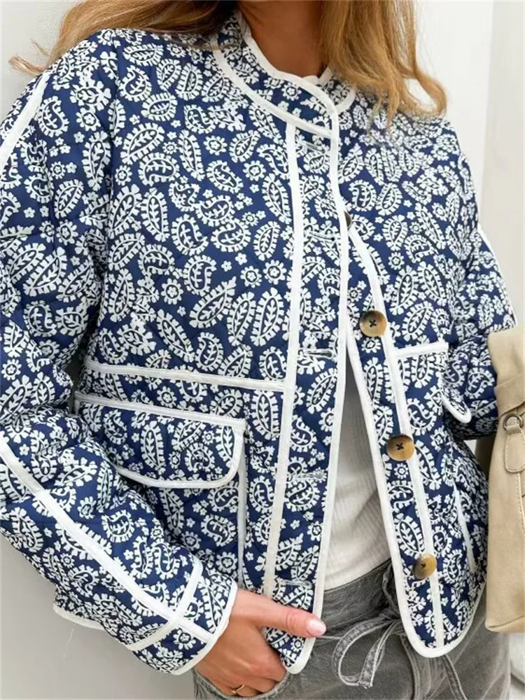Printed Contrast Pocket Coat - Image 2