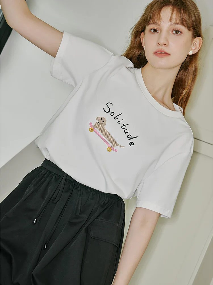 Printed Cotton Drop Sleeve T-shirt - Image 3