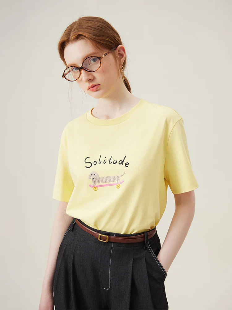 Printed Cotton Drop Sleeve T-shirt - Image 4