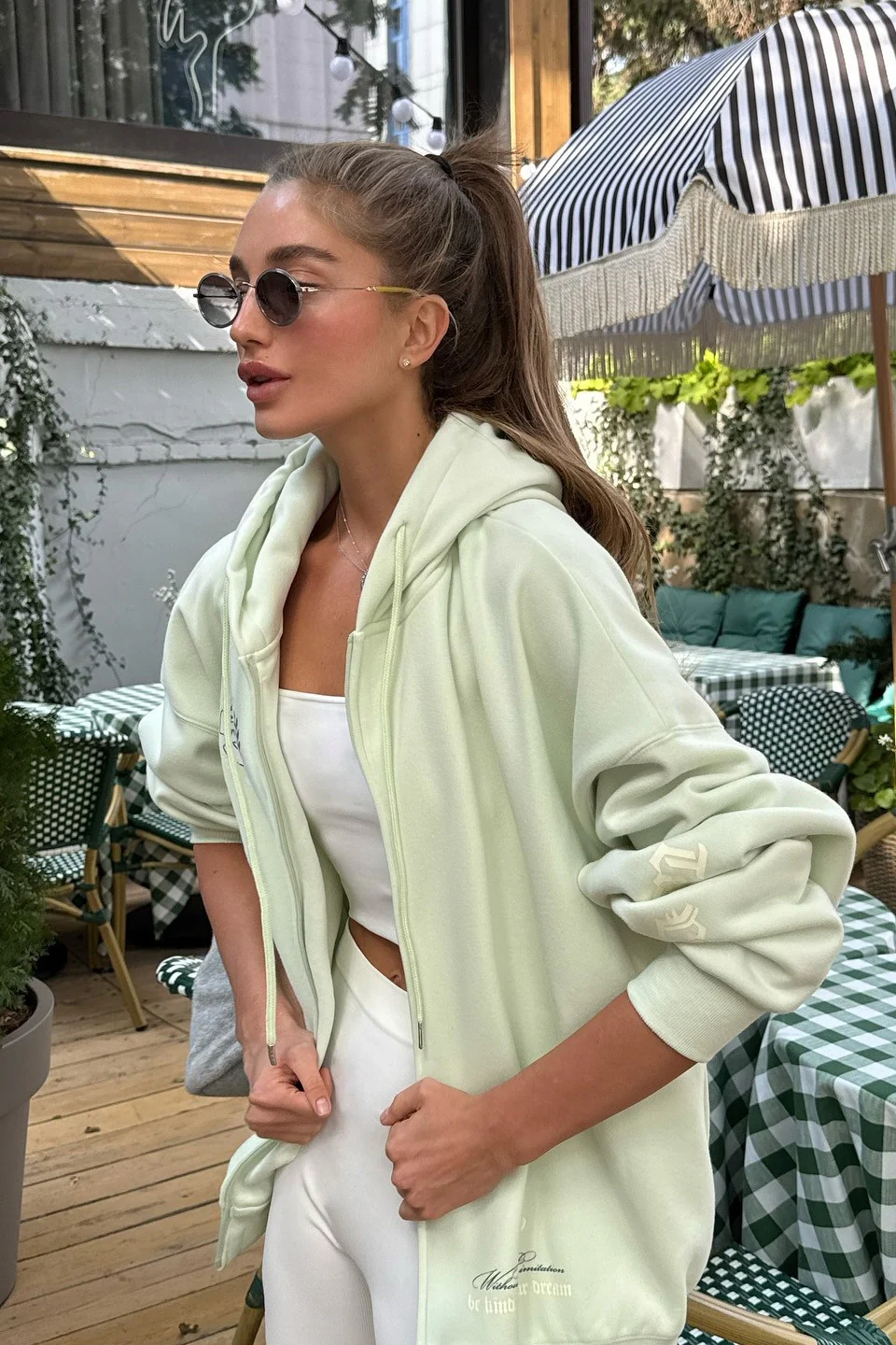 Retro Embroidered Zip-Up Hoodie - Image 3