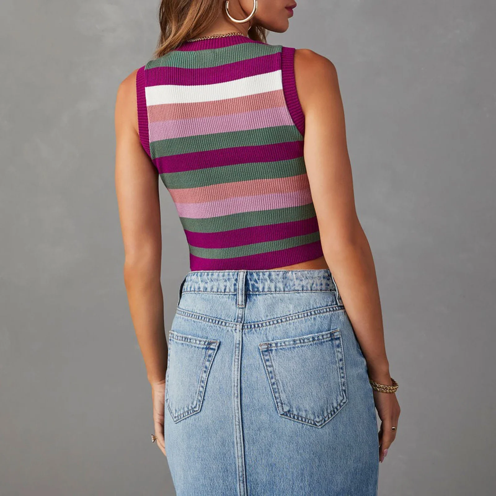 Retro Front Slit High Waist Skirt - Image 5