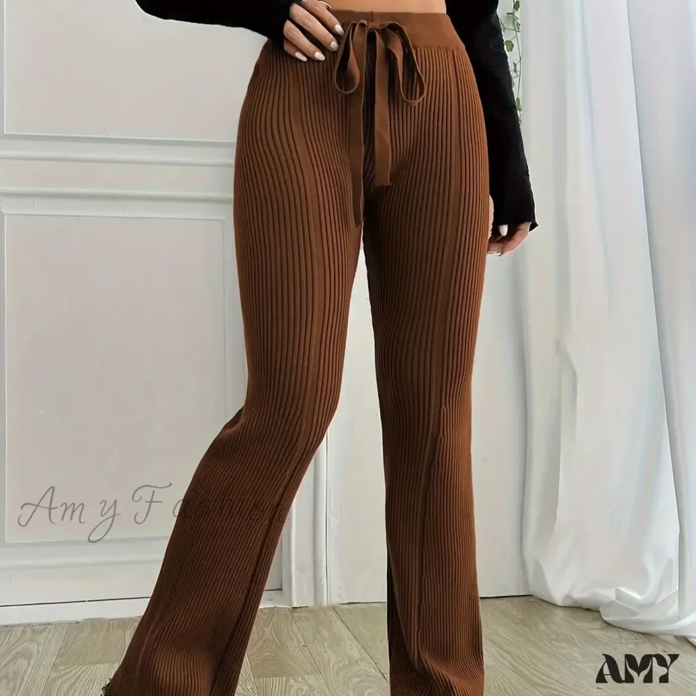 Ribbed Casual Forbidden Knit Women's Everyday Pants - Image 6
