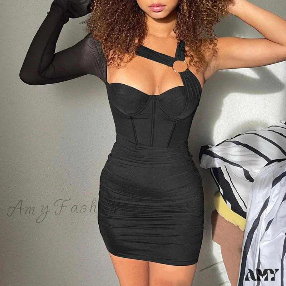 Amy Fashion - Ruched Bodycon Vestidos Backless Sexy Party Dresses - Image 12