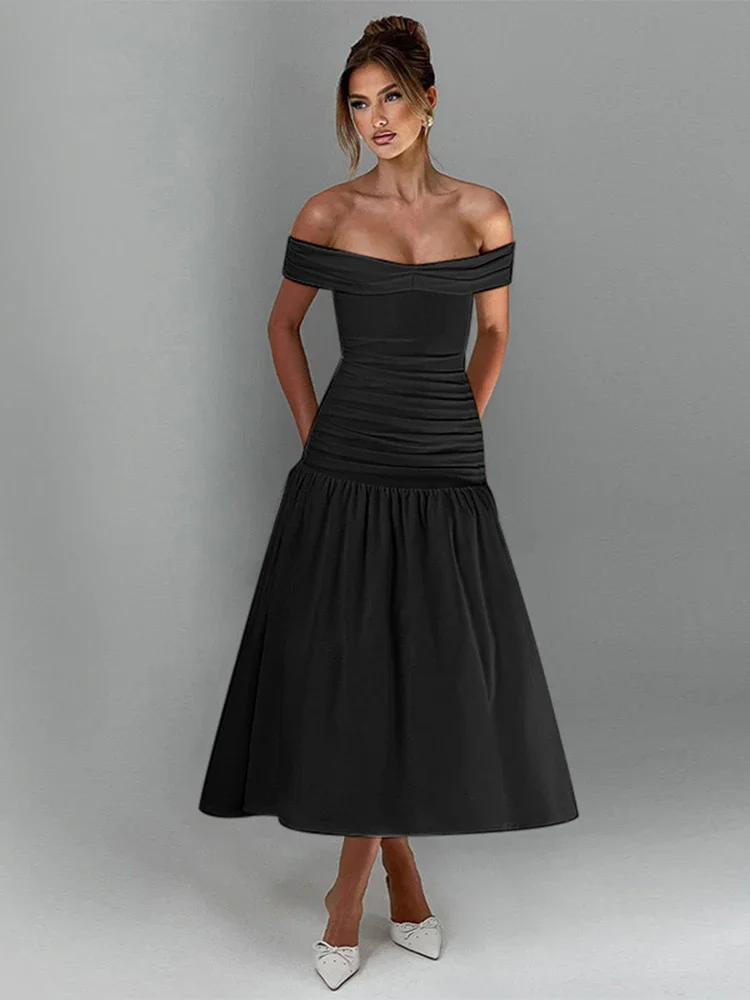 Ruched One-Shoulder A-Line Maxi Dress - Image 2