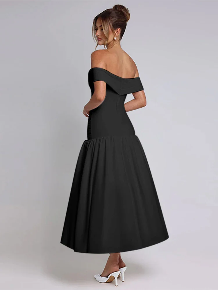 Ruched One-Shoulder A-Line Maxi Dress - Image 4