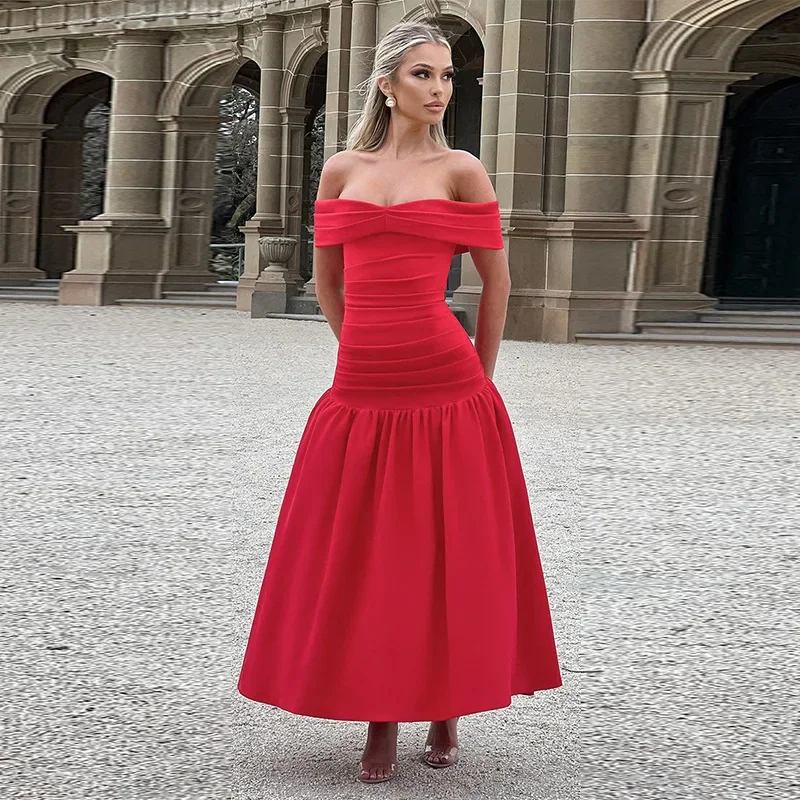 Ruched One-Shoulder A-Line Maxi Dress - Image 6