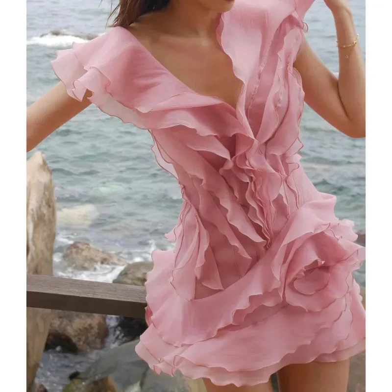 Ruffle Layered Boat Neck Mini Dress - Image 6