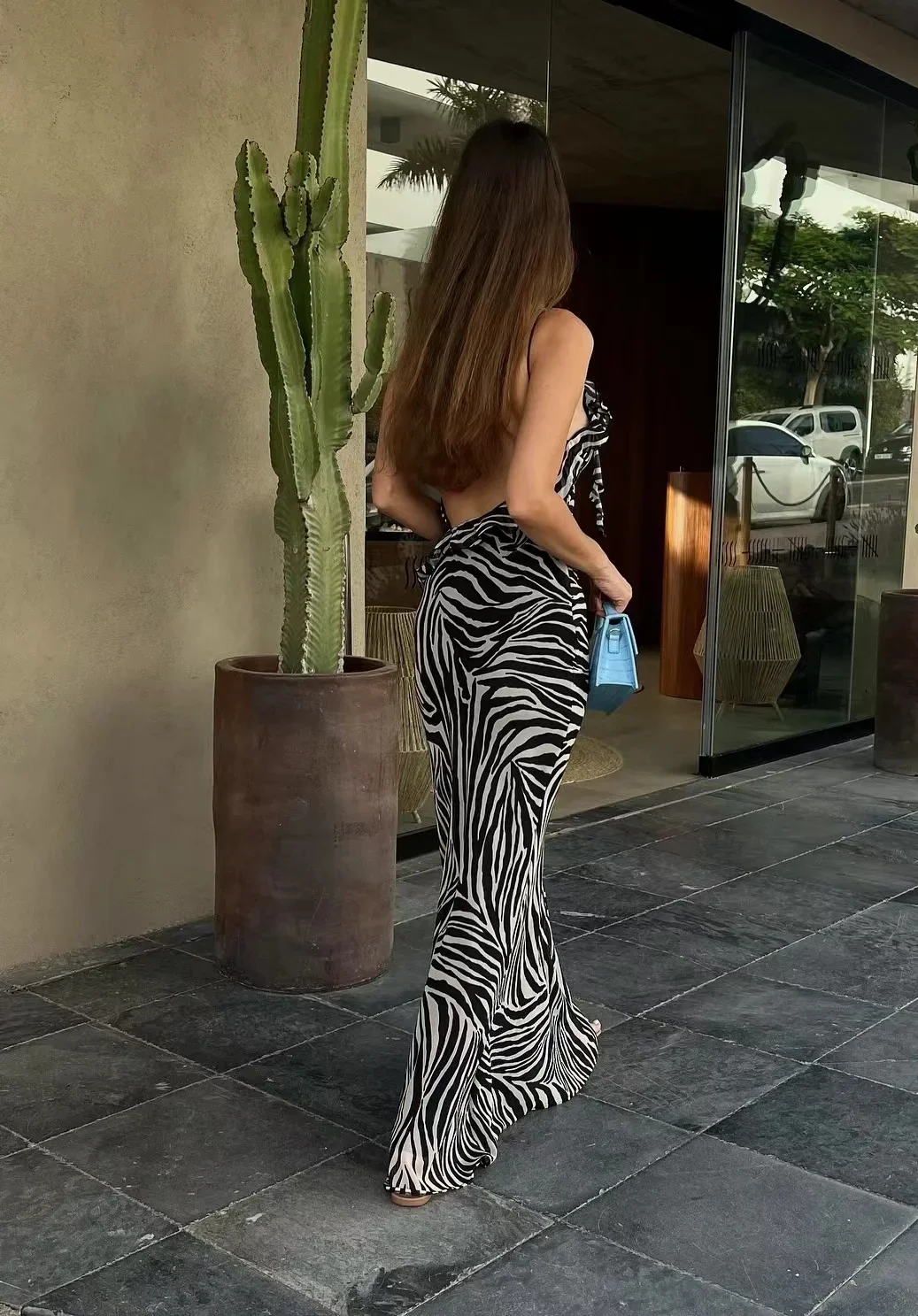 Ruffled Print Street Style Maxi Dress - Image 4