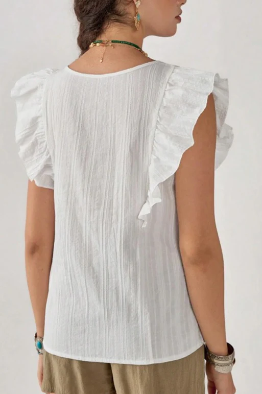 Ruffled Sleeveless Fresh Sweet Blouse - Image 2