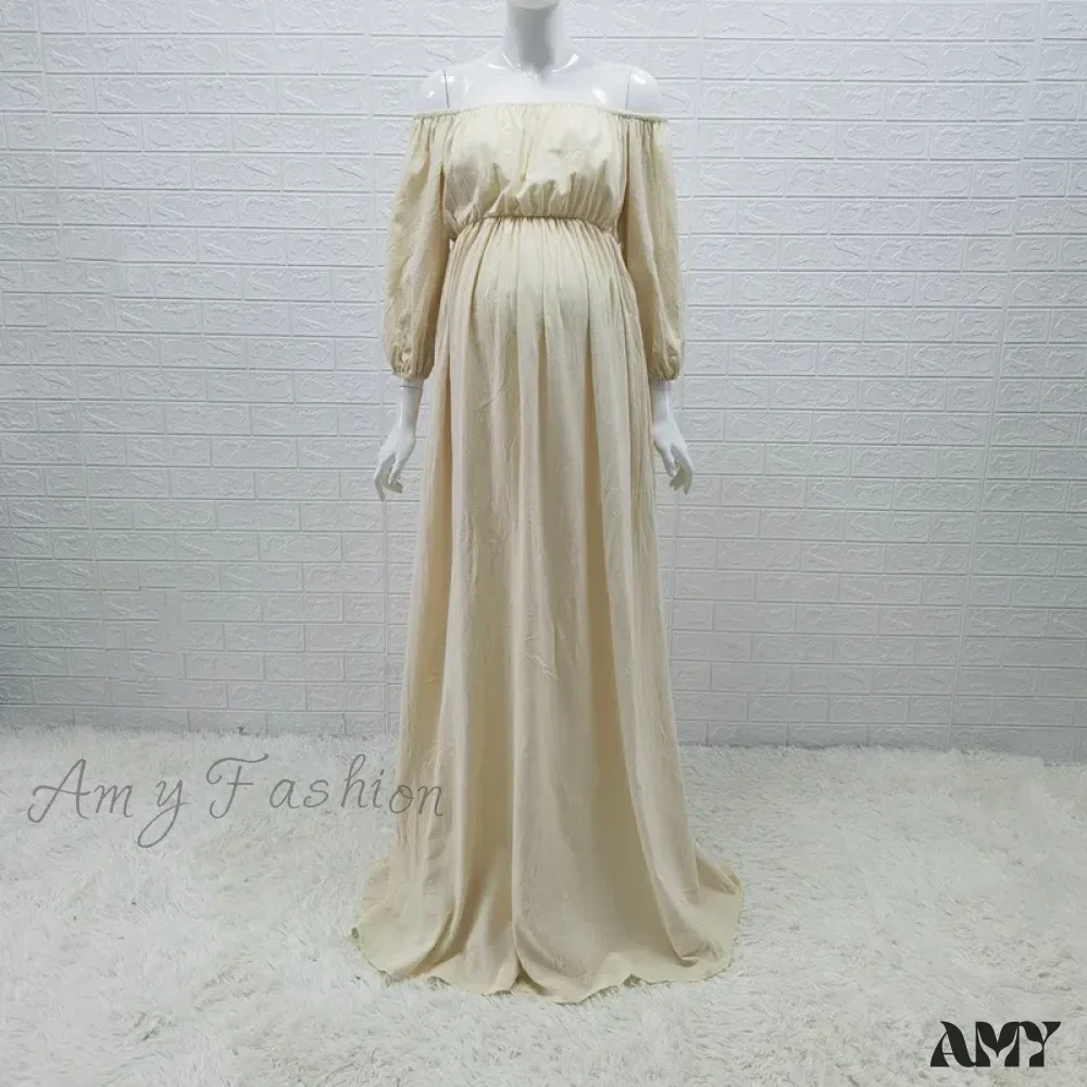 Amy Fashion - Rust Slash Neck Bohemian Pregnancy Boho Dress - Image 7