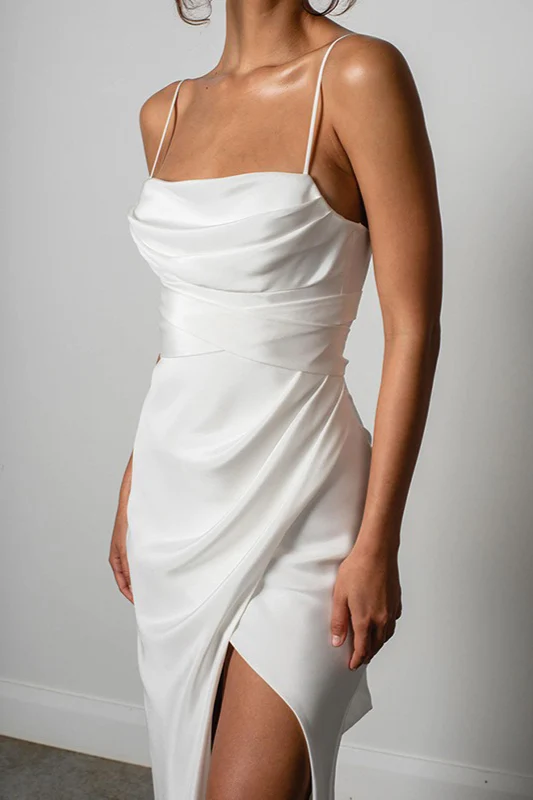 Satin Backless Cami Light Party Dress - Image 2