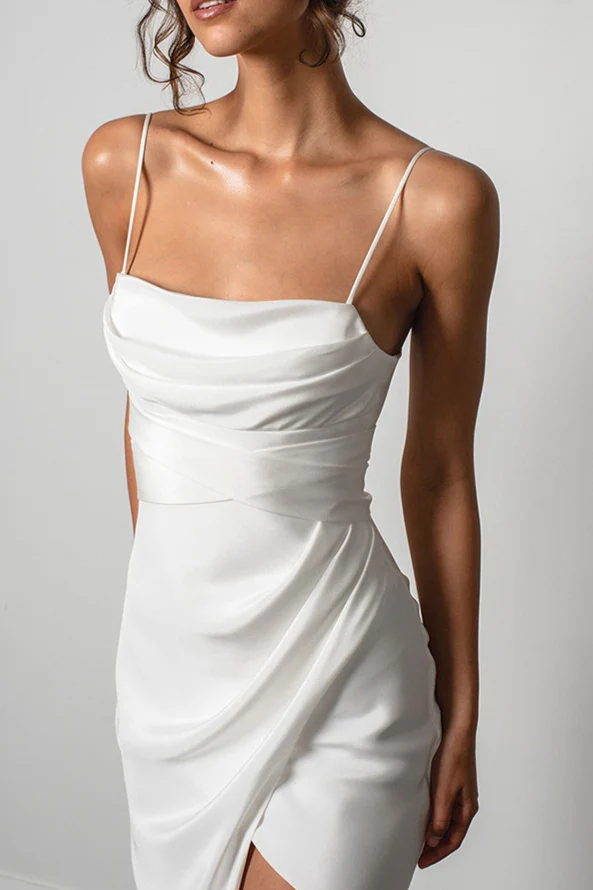 Satin Backless Cami Light Party Dress - Image 4