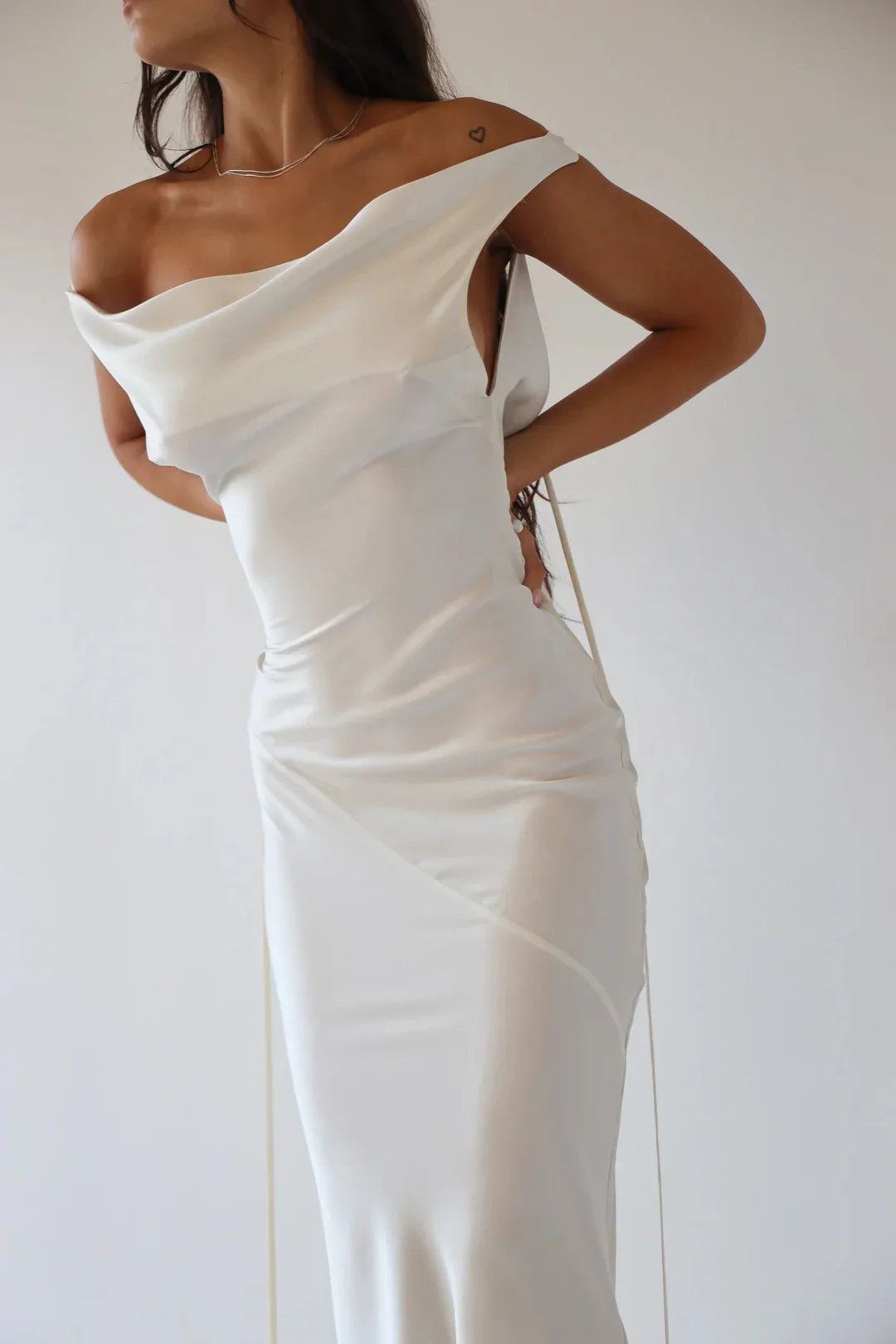 Satin Lace Spaghetti Strap Bodycon Dress