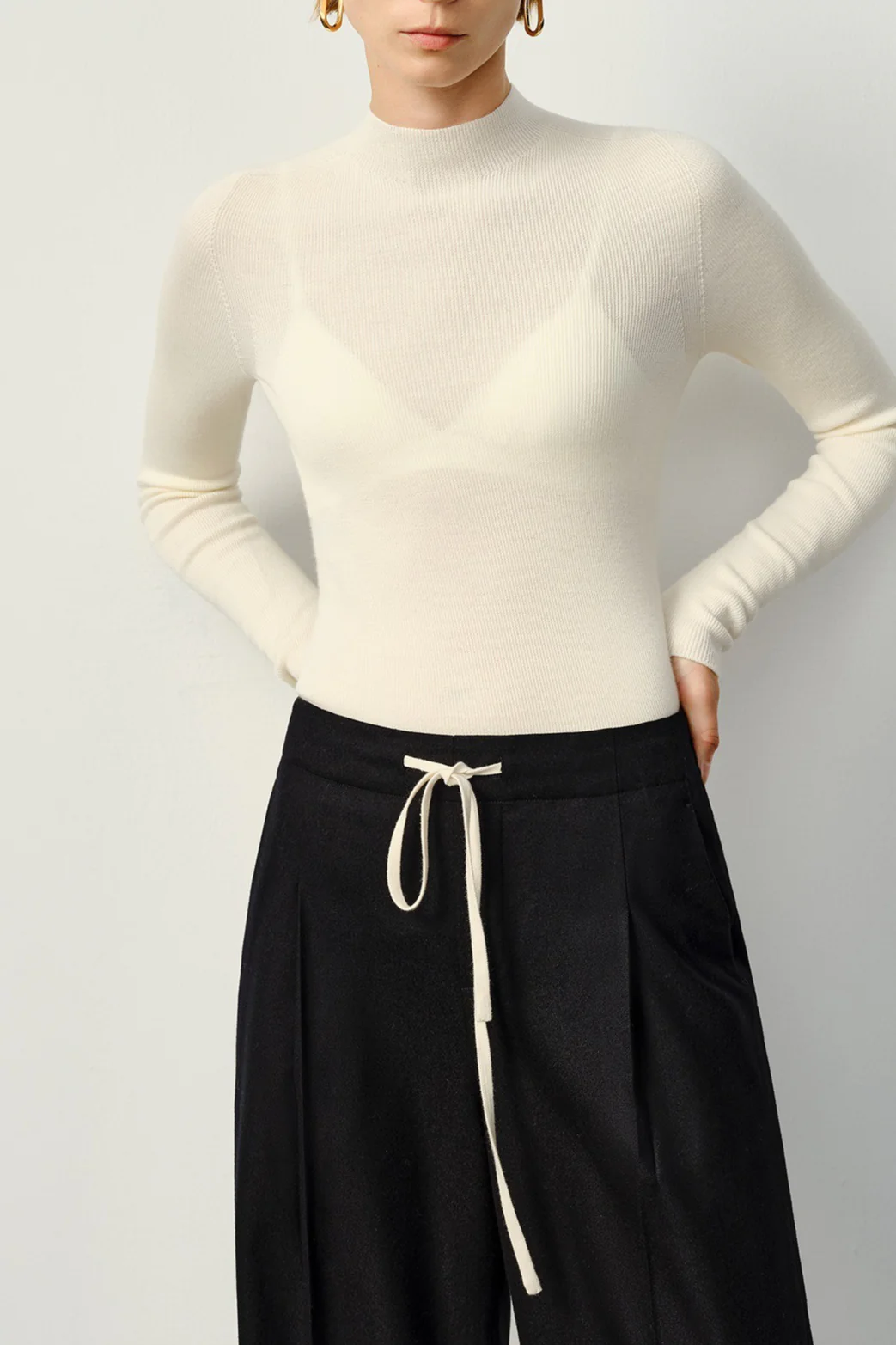 Seamless Merino Mock Neck Washable Knit Base Layer - Image 6