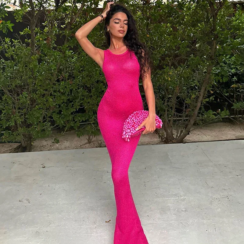 See Through Sequins Sleeveless Maxi Dress - Image 7