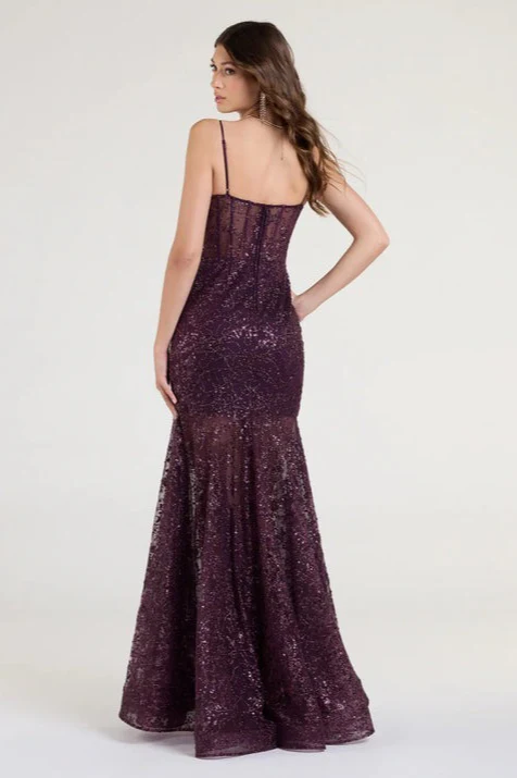 Sequin V-Neck Elegant Long Evening Party Dress - Image 3