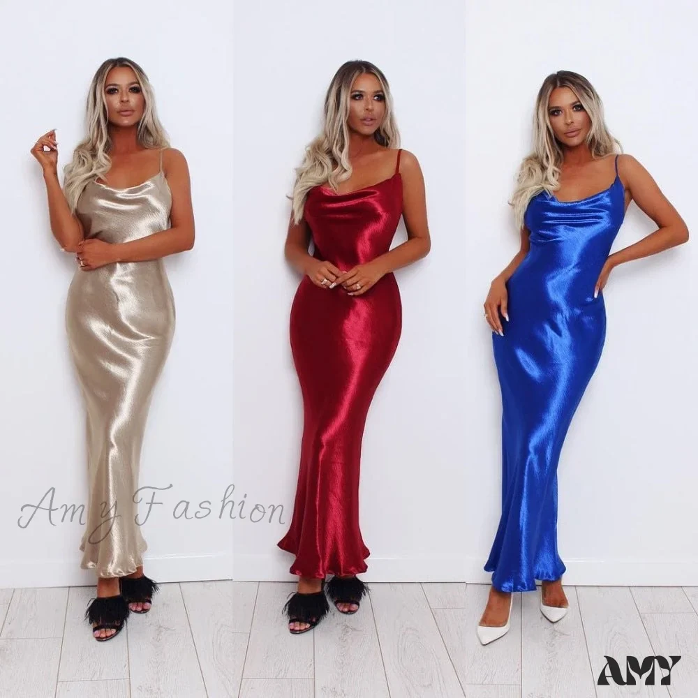Amy Fashion - Sexy Spaghetti Strap Backless Summer Dress - Image 7