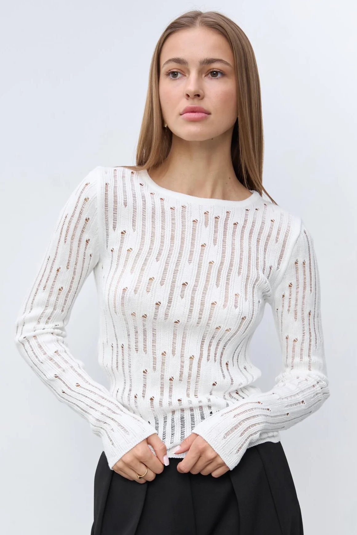 Sheer Elegant Premium Casual Knit Sweater - Image 4
