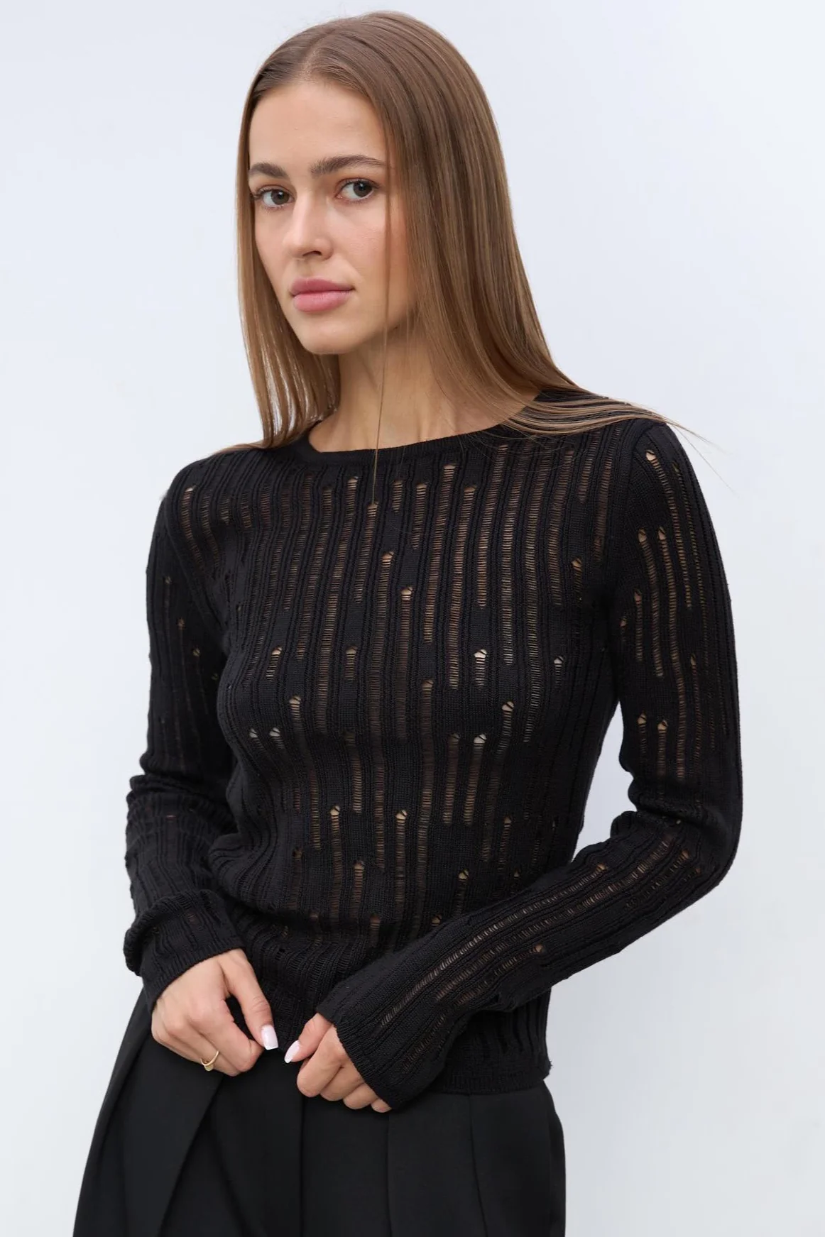 Sheer Elegant Premium Casual Knit Sweater - Image 8