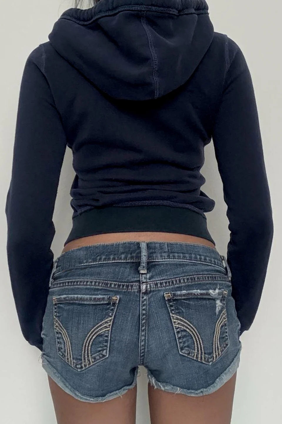 Short Fitted Drawstring Zip-Up Letter Print Hoodie - Image 4