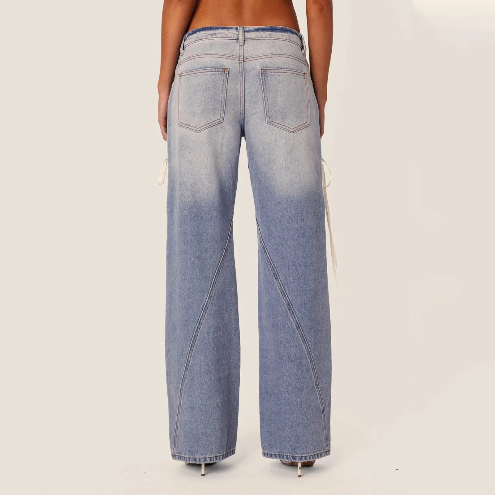 Side Bandage Low Rise Baggy Pant - Image 4