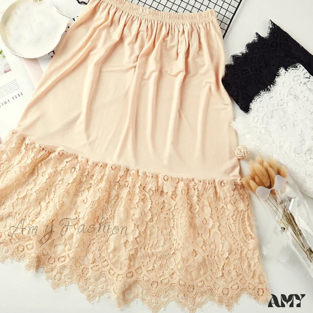 Amy Fashion - Extender Knee Lace Slip Hollow Skirts - Image 4