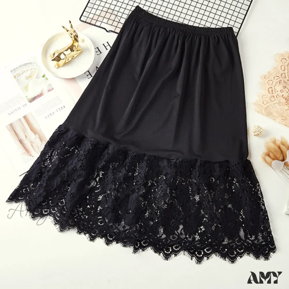 Amy Fashion - Extender Knee Lace Slip Hollow Skirts - Image 7