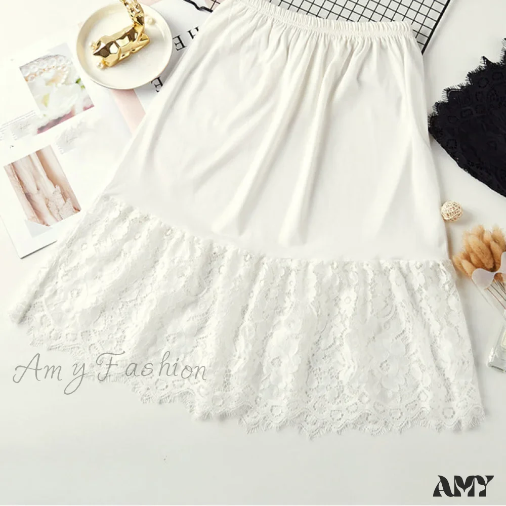 Amy Fashion - Extender Knee Lace Slip Hollow Skirts - Image 8