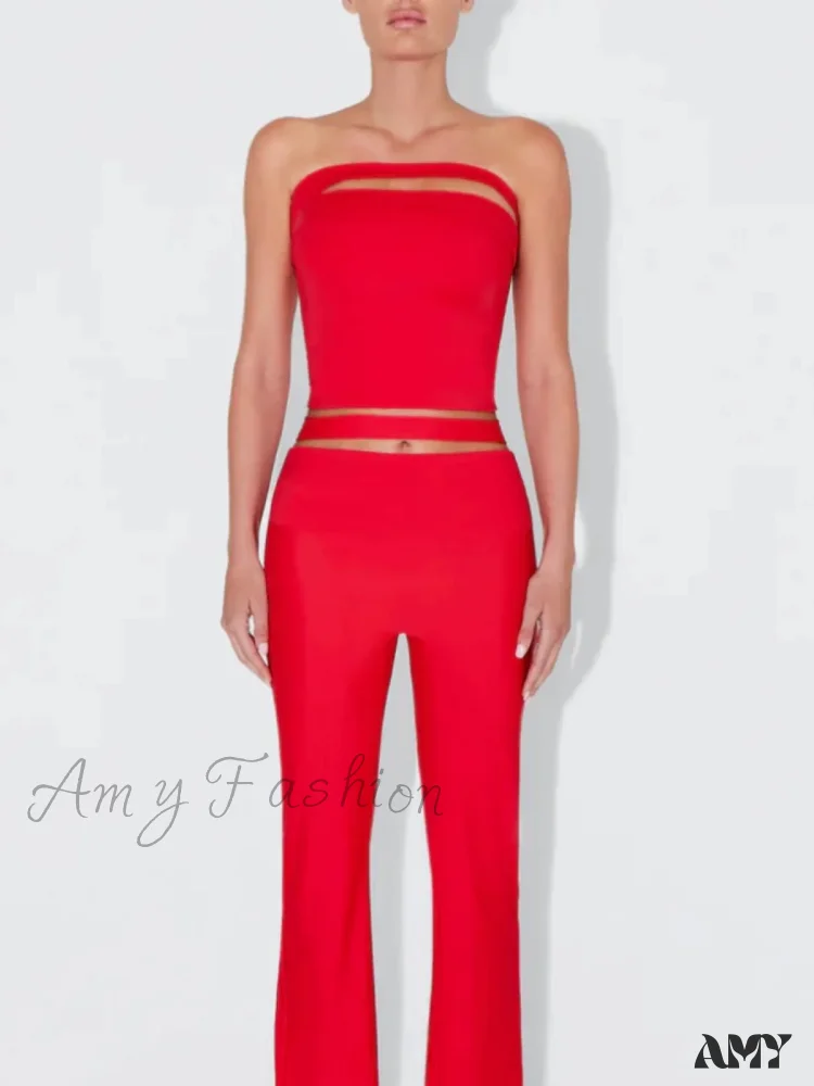 Sleek Stretch Cutout Foldover Trouser - Image 2