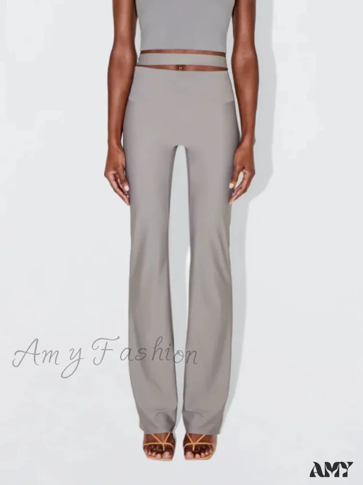 Sleek Stretch Cutout Foldover Trouser - Image 4