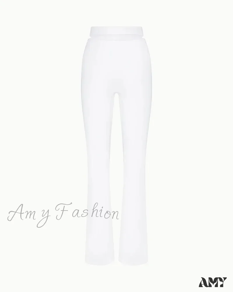 Sleek Stretch Cutout Foldover Trouser - Image 9