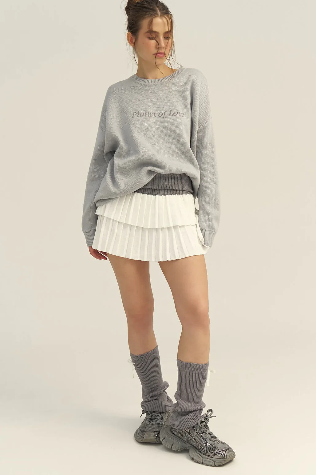 Slim-Fit Graphic Letter Print Versatile Knit Sweater - Image 6