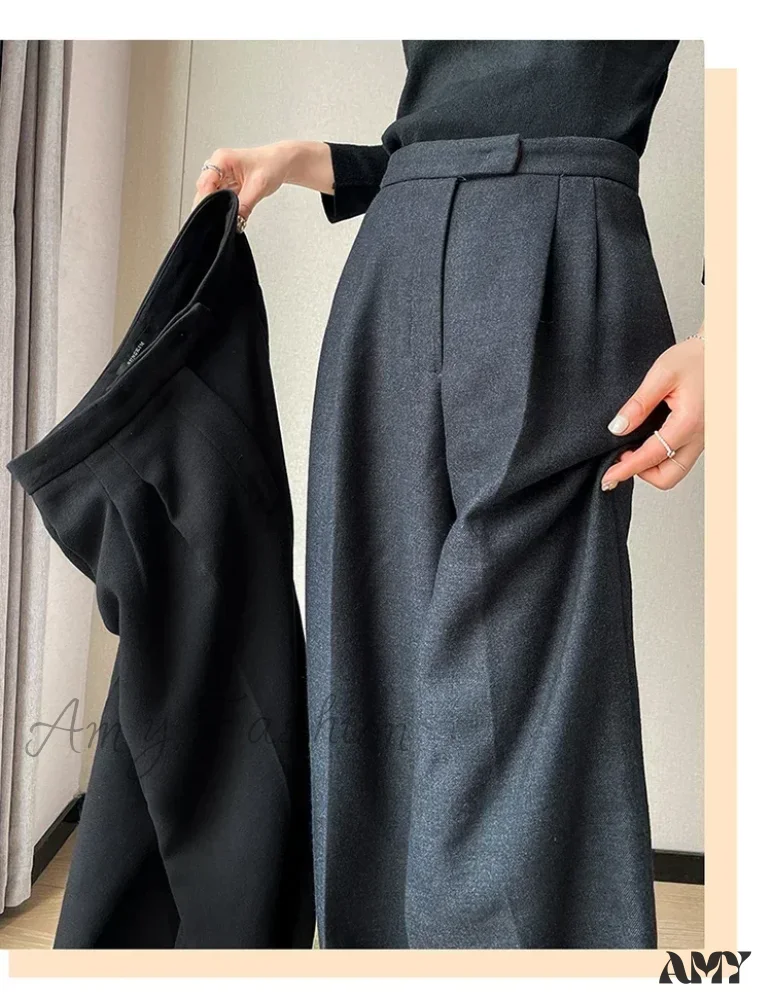 Slim High Waist Casual Solid Color Loose Chic Pants - Image 7
