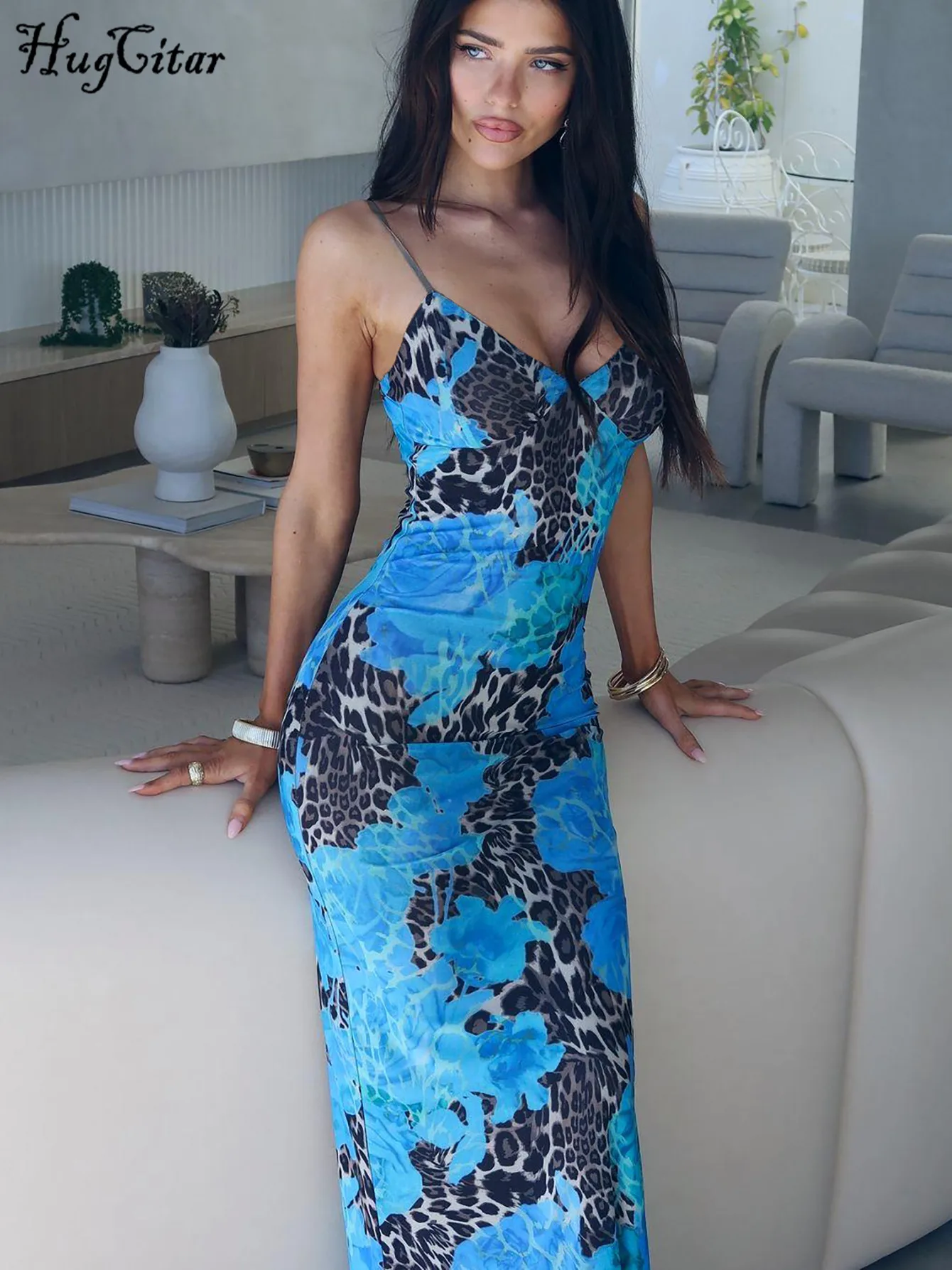 Slip Backless Bodycon Floral Dress