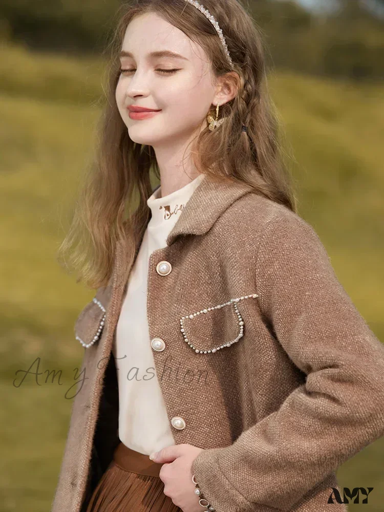 Small Fragrant Lapel Thick Warm Y2K Vintage Padded Outerwear Coat - Image 3