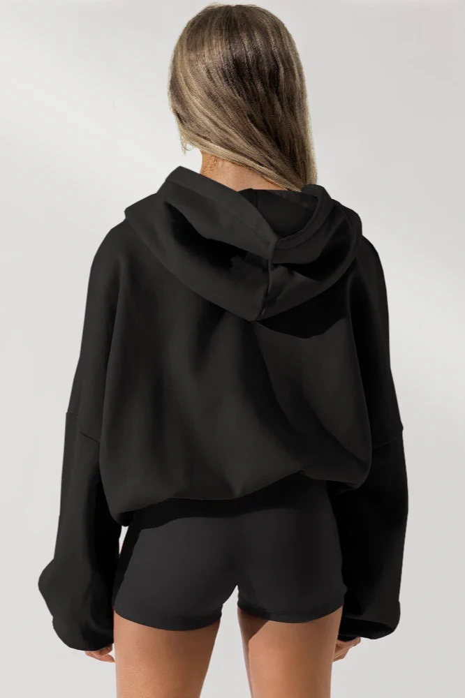 Solid Casual Long-Sleeve Zip Hoodie - Image 4