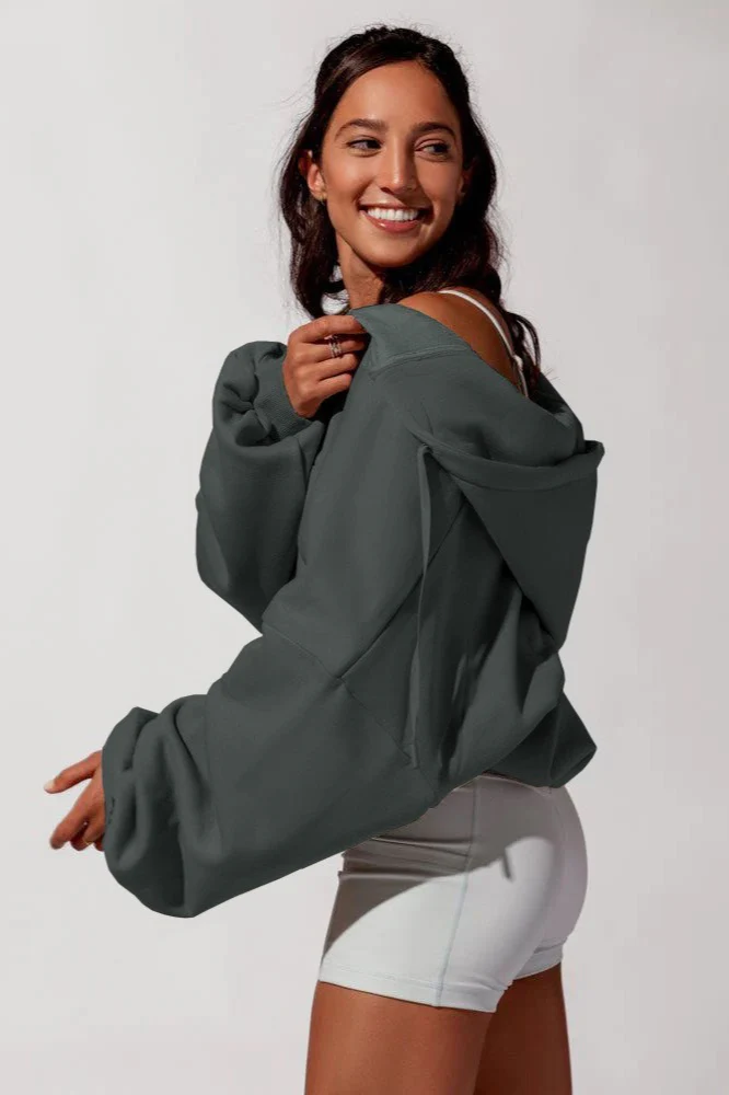 Solid Casual Long-Sleeve Zip Hoodie - Image 7