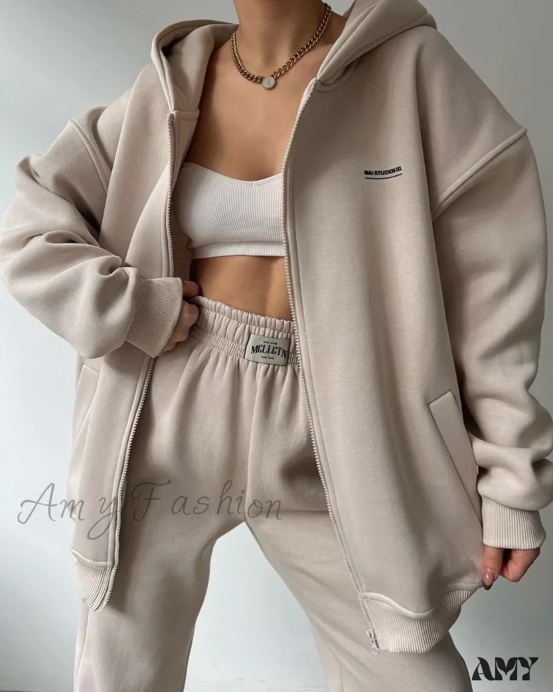 Solid Color Autumn Sportswear Hooded Oversized Pullover Hoodie - Image 3