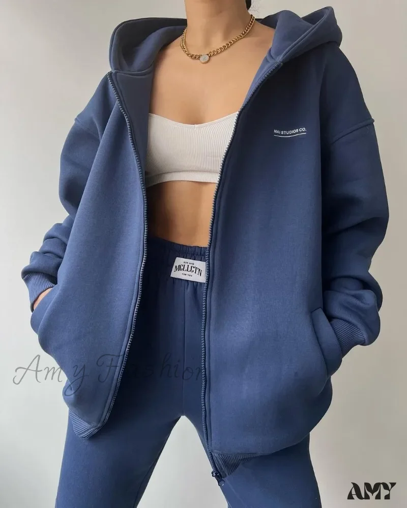 Solid Color Autumn Sportswear Hooded Oversized Pullover Hoodie - Image 6