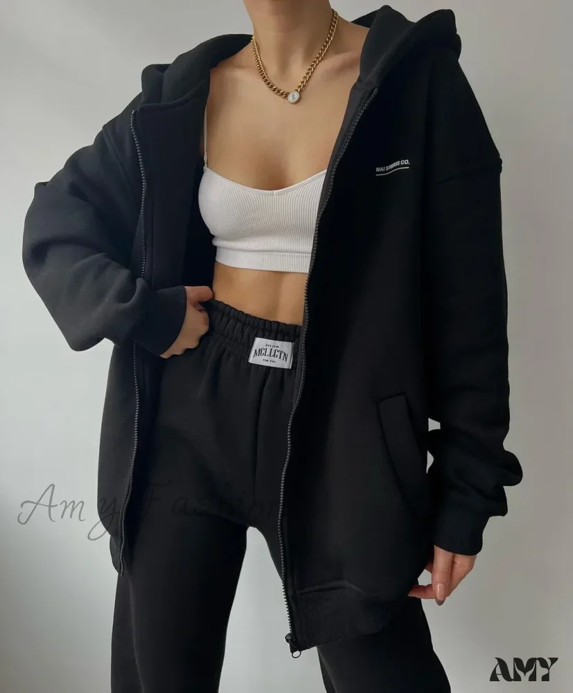 Solid Color Autumn Sportswear Hooded Oversized Pullover Hoodie - Image 7