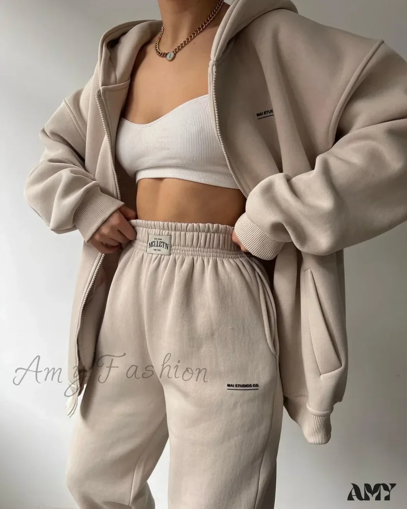 Solid Color Autumn Sportswear Hooded Oversized Pullover Hoodie - Image 9