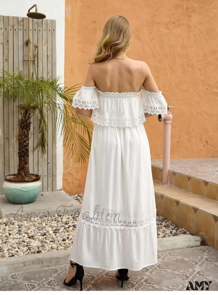 Amy Fashion - Solid Patchwark Ladies Sweet Loose Maxi Dress - Image 9