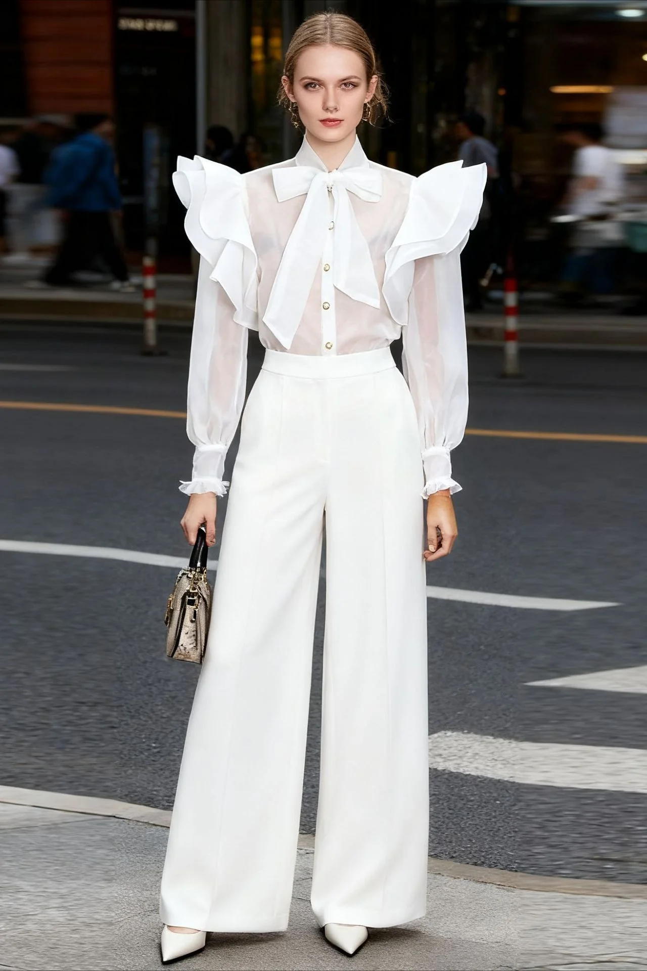 Solid Waist-Tie Sexy Stylish Blouse - Image 2