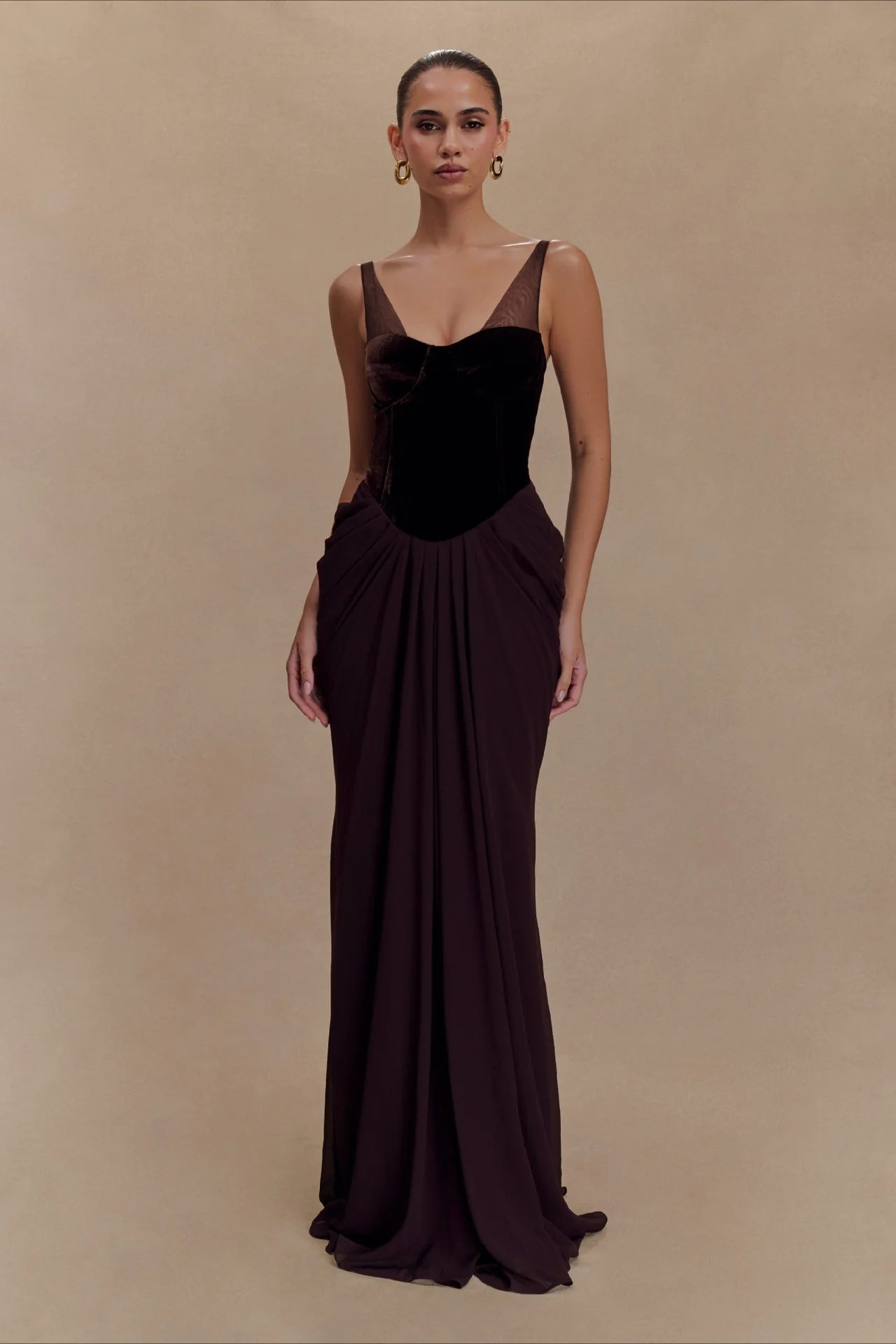 Spaghetti Strap Backless Mesh Paneled Party Dress - Image 2